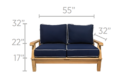 Royal Teak Collection Miami Love Seat / 2-Seater