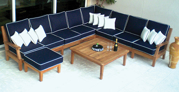 Royal Teak Collection Miami Base Module,corner and 2 sides w/arms.