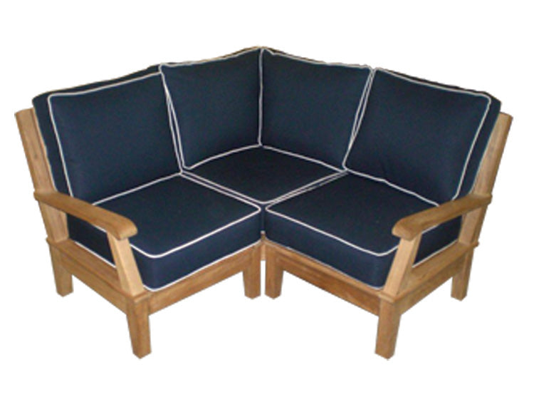 Royal Teak Collection Miami Sectional - 5 Piece - Corner Unit, 1-Seater Arm Right,  1-Seater Arm Left, Armless x2