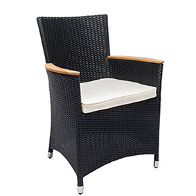 Royal Teak Collection Helena Chair Black / White Cushion