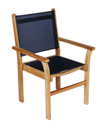 Captiva Stacking Arm Chair in Black Sling (CAPB)