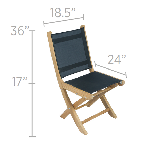 Royal Teak Collection Sailmate Folding Side Sling Chair