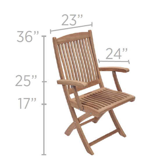 Royal Teak Collection Sailor Folding Arm Chair