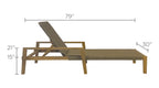 Royal Teak Collection Admiral Sun Lounger Side Profile in Sand Rope